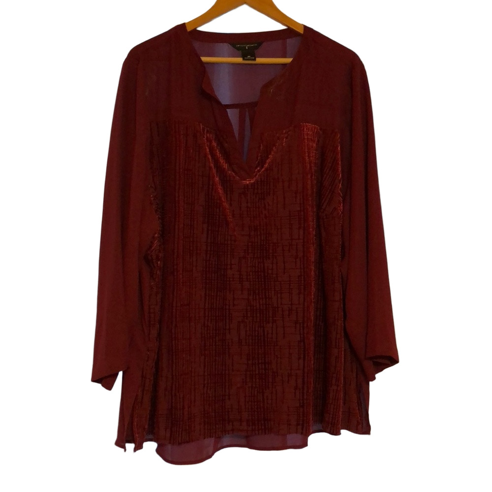🥀Investments II 3X gorgeous burgundy blouse 🥀